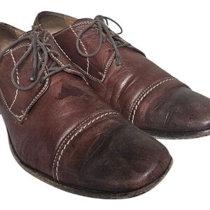 Rush By Gordon Rush Leather Dress Shoe Men's Brown Oxfords Lace Shoes Size 9